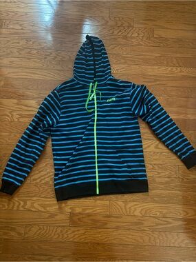 Neff Black & Blue Hoodie with Lime Green Accents